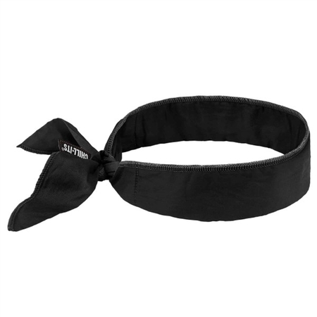 ERGODYNE 6702 Black Evap. Cooling Bandana - Embedded Polymers - Tie 12396